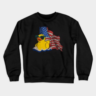 Vintage American Flag Giant Rubber Duck Crewneck Sweatshirt